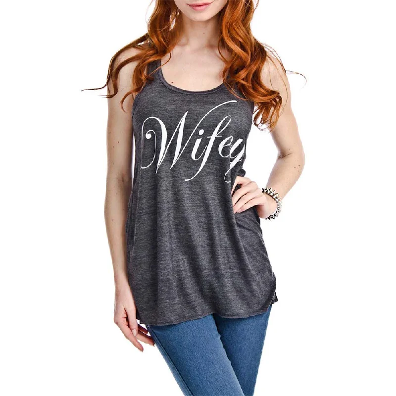 Wifey Graphic Print Tank Top