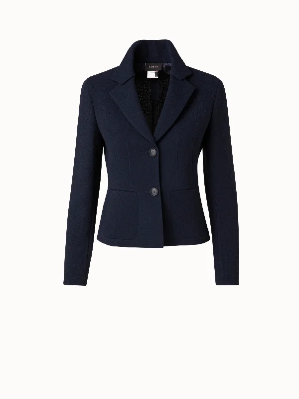 Wool Crêpe Double-Face Short Blazer